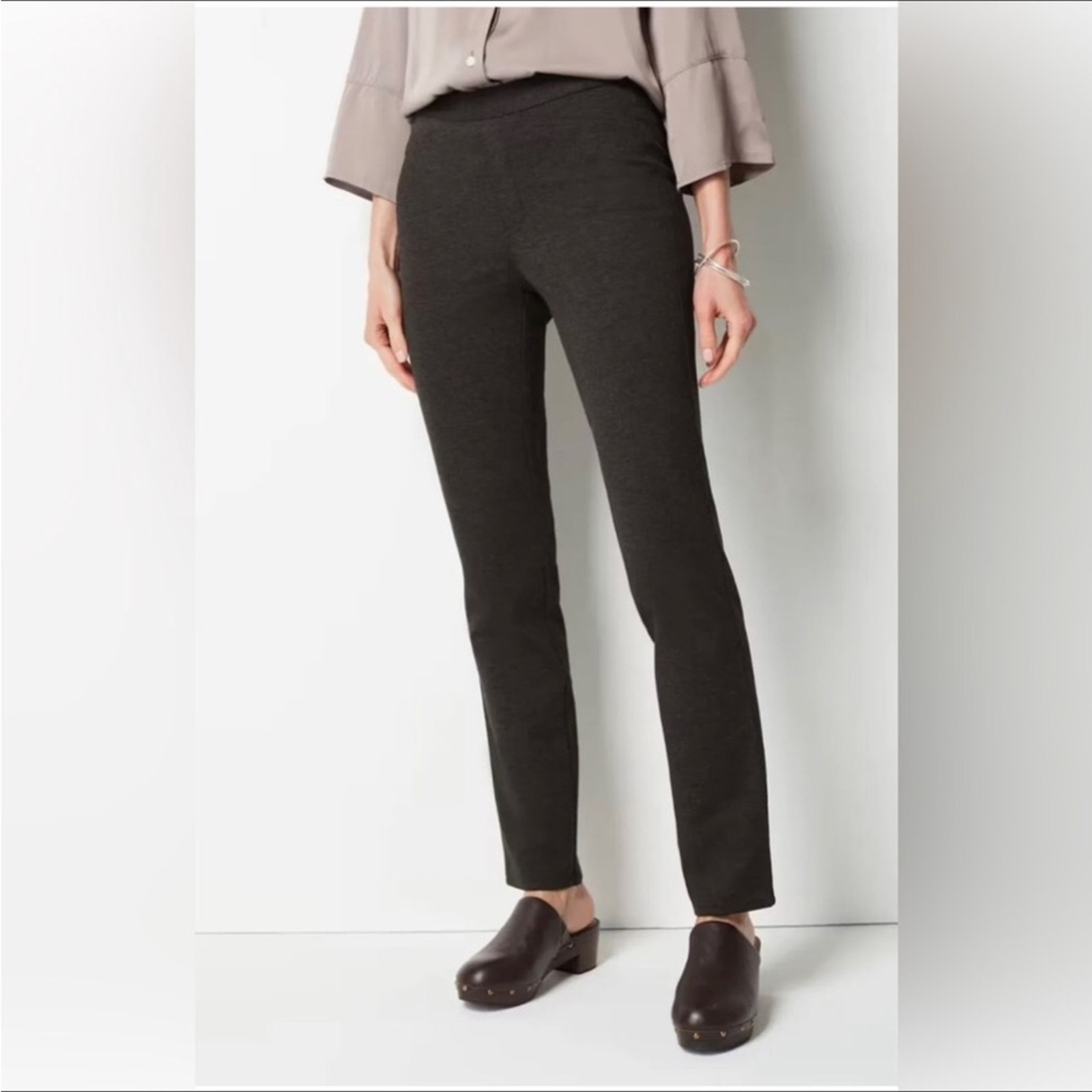 J.Jill Versatile Ponte Slim Leg Pants Brown S
